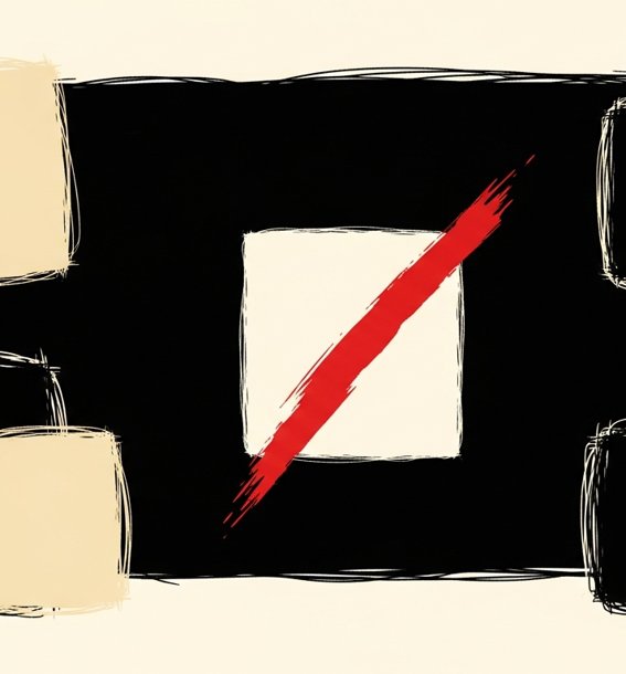 Swiss editorial poster with yellow rectangle and ink triangle — ai ad creative.