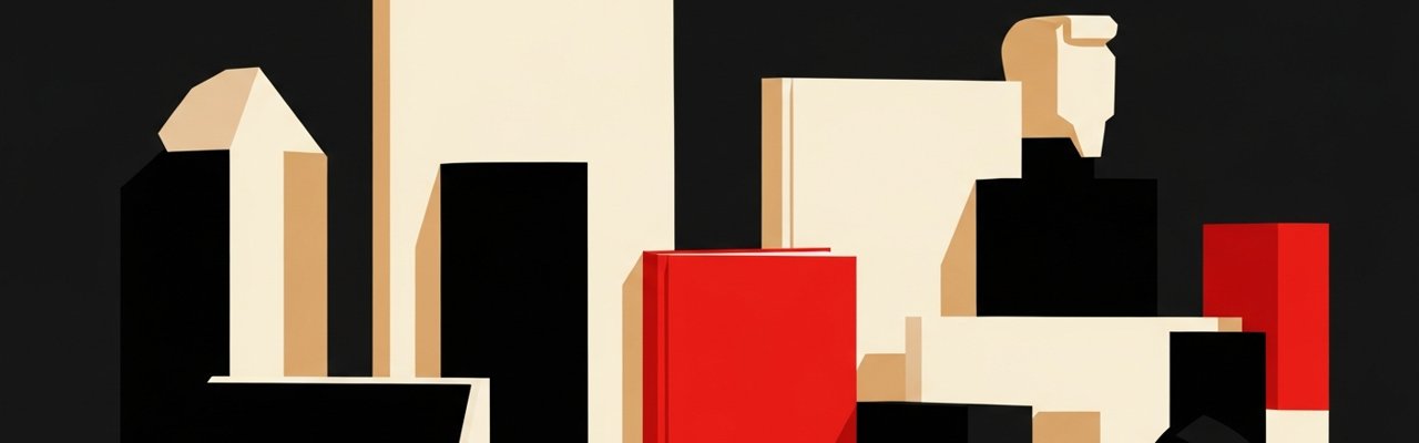 Swiss editorial poster with yellow rectangle and ink triangle — ai commercials for saas.