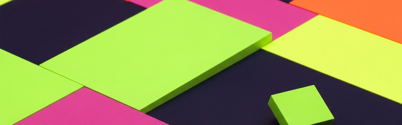 Swiss editorial poster with yellow rectangle and ink triangle — ai content production guide.