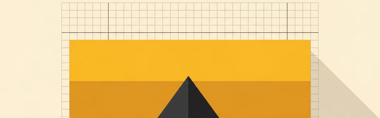Swiss editorial poster with yellow rectangle — AI CTV advertising guide.
