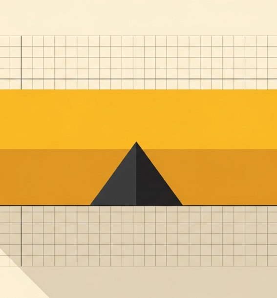 Swiss editorial poster with yellow rectangle — AI CTV advertising guide.