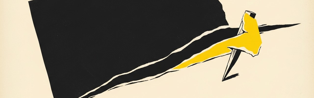 Abstract paper-cut editorial composition
